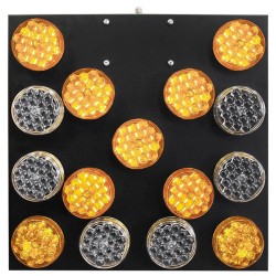 Panou sageti luminoase LED - 15 lampi de 100 mm diametru - 1400 cd